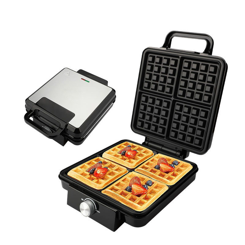 Mini Pancake Griddle - Reemix 4-Slice Belgian Mini Waffle Maker,