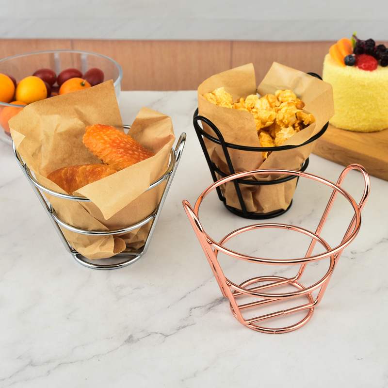 Dim Sum Basket - Iron small food basket Bar fried