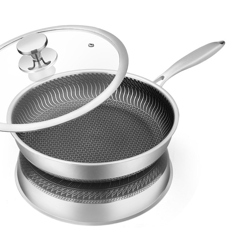 Danish Pancake Pan - LMETJMA Stainless Steel Frying Pan Nonstick