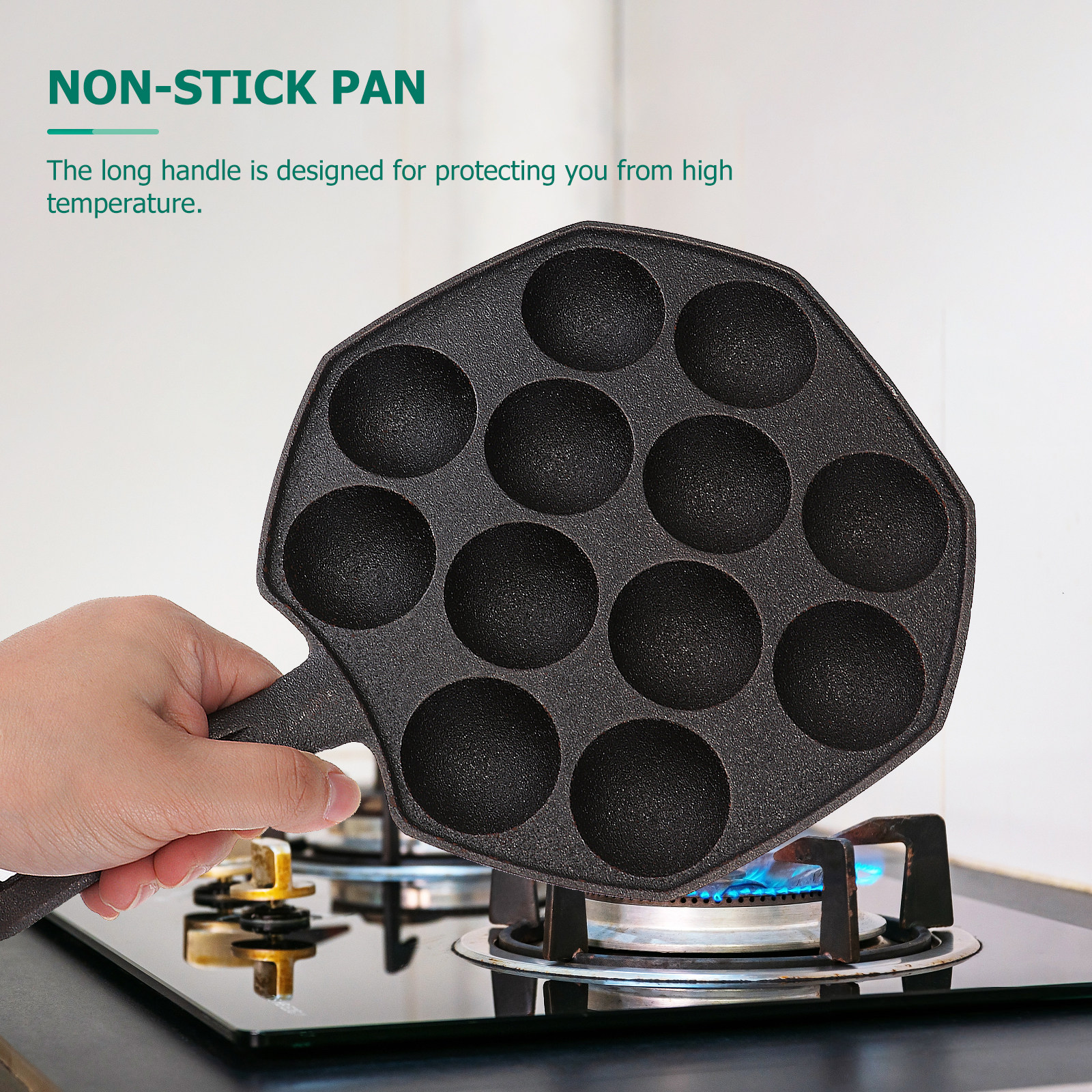 12 Molds Takoyaki Pan Cast Iro - Takoyaki Grill Plate incelemesi ve fiyatı