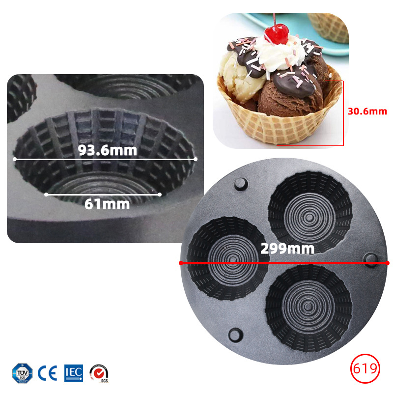 Commercial Triple-Hole Ice Cre - Waffle Cone Maker incelemesi ve fiyatı