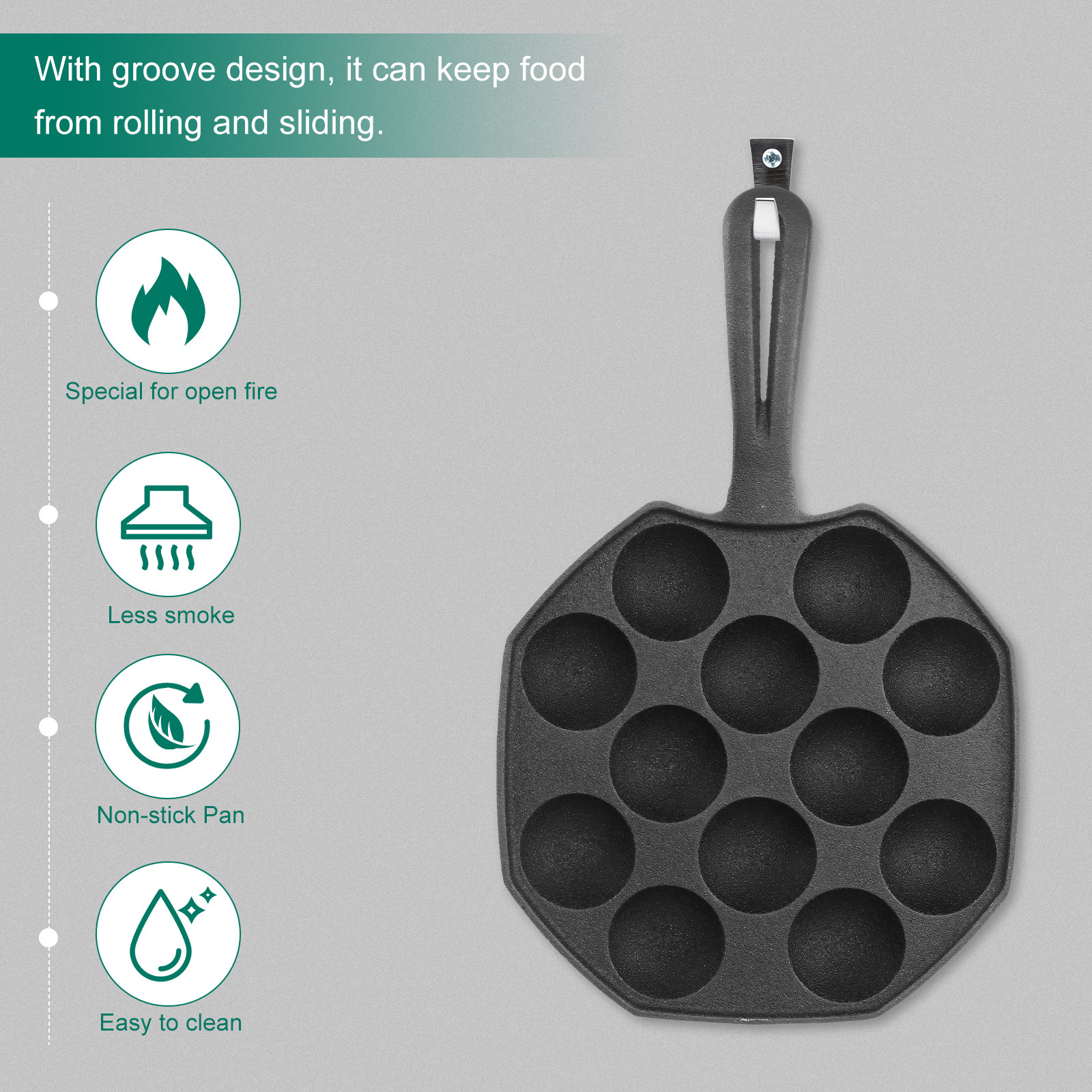 12 Molds Cast Iron Takoyaki Pa - Takoyaki Grill Plate incelemesi ve fiyatı