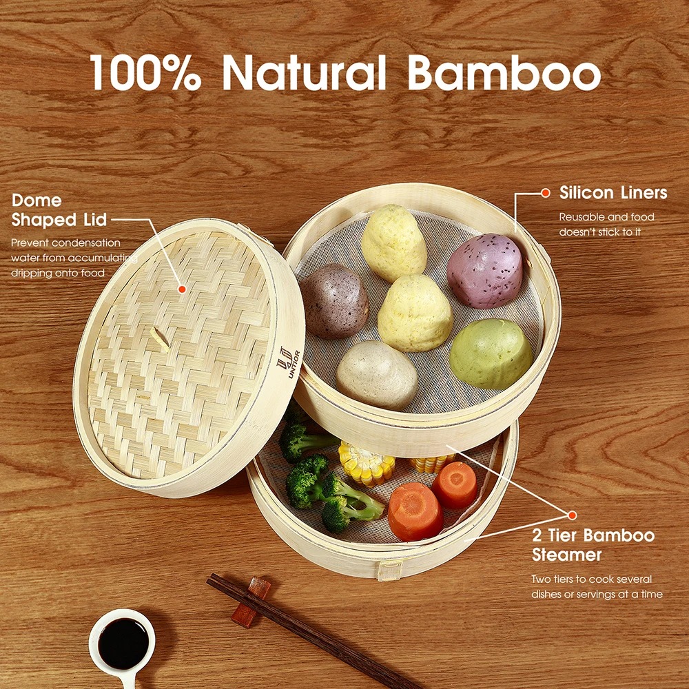 Bamboo Steamer Basket with Lid - Bao Steamer Bamboo incelemesi ve fiyatı