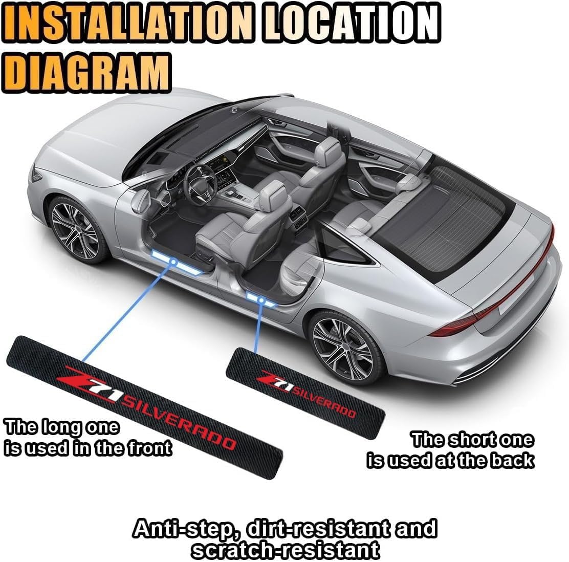 Car Door Sill Plate Guard Stic - Crepe Pan Carbon incelemesi ve fiyatı