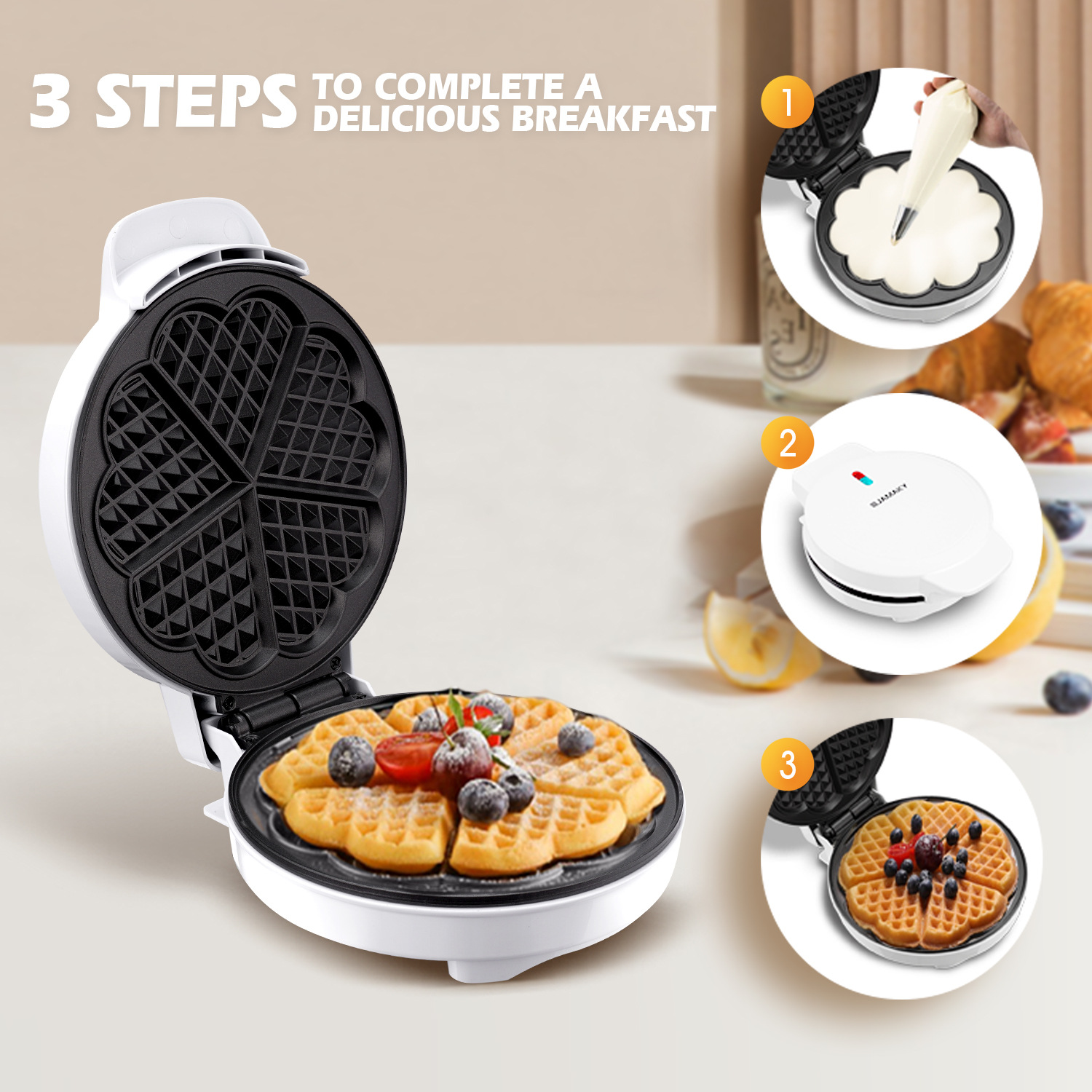 Breakfast Waffle Molds Egg Cak - Mini Pancake Griddle incelemesi ve fiyatı