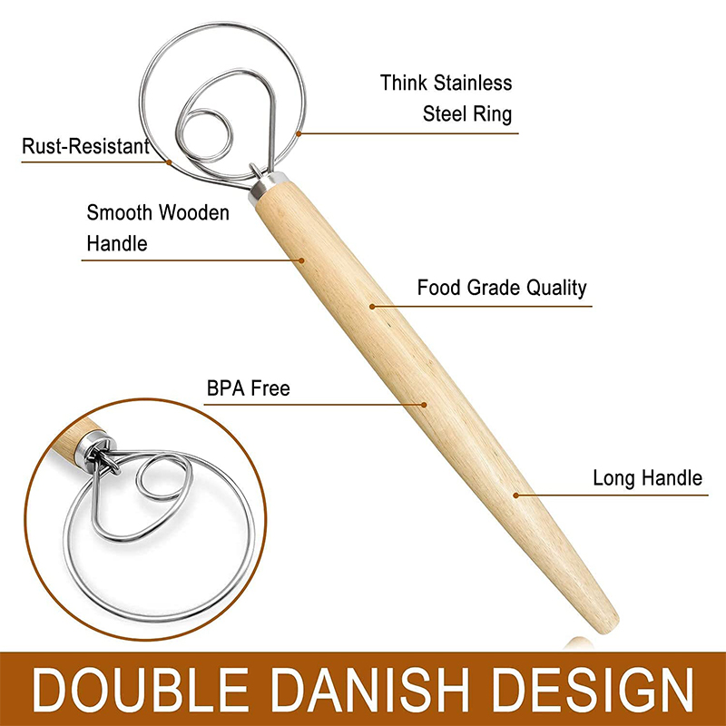 Large Hand Danish Dough Whisk  - Danish Pancake Pan incelemesi ve fiyatı