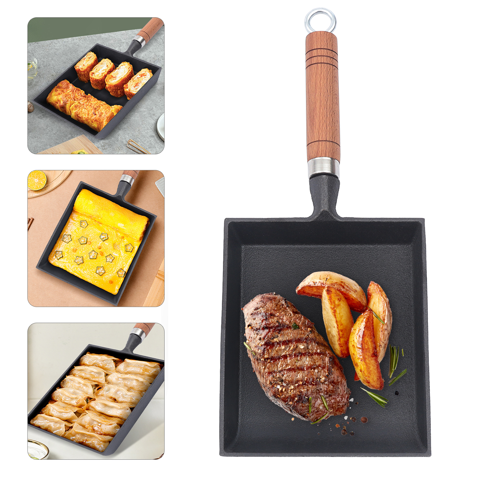 1PCS Egg Fry Pan Square Cast I - Cast Iron Corn incelemesi ve fiyatı