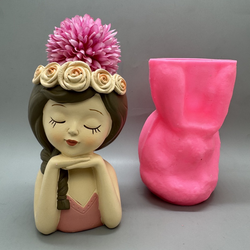 Cute girl flower pot silicone  - Potsticker Mold incelemesi ve fiyatı