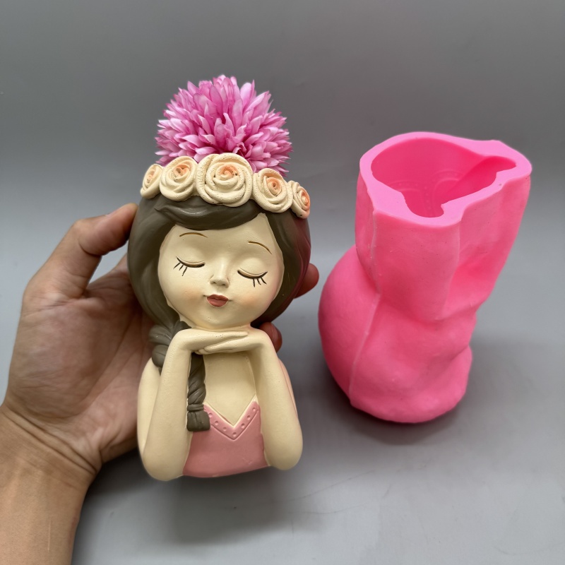 Cute girl flower pot silicone  - Potsticker Mold incelemesi ve fiyatı