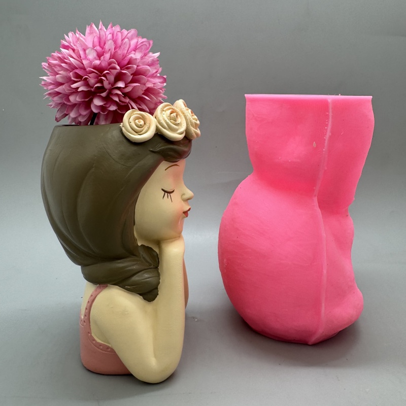 Cute girl flower pot silicone  - Potsticker Mold incelemesi ve fiyatı