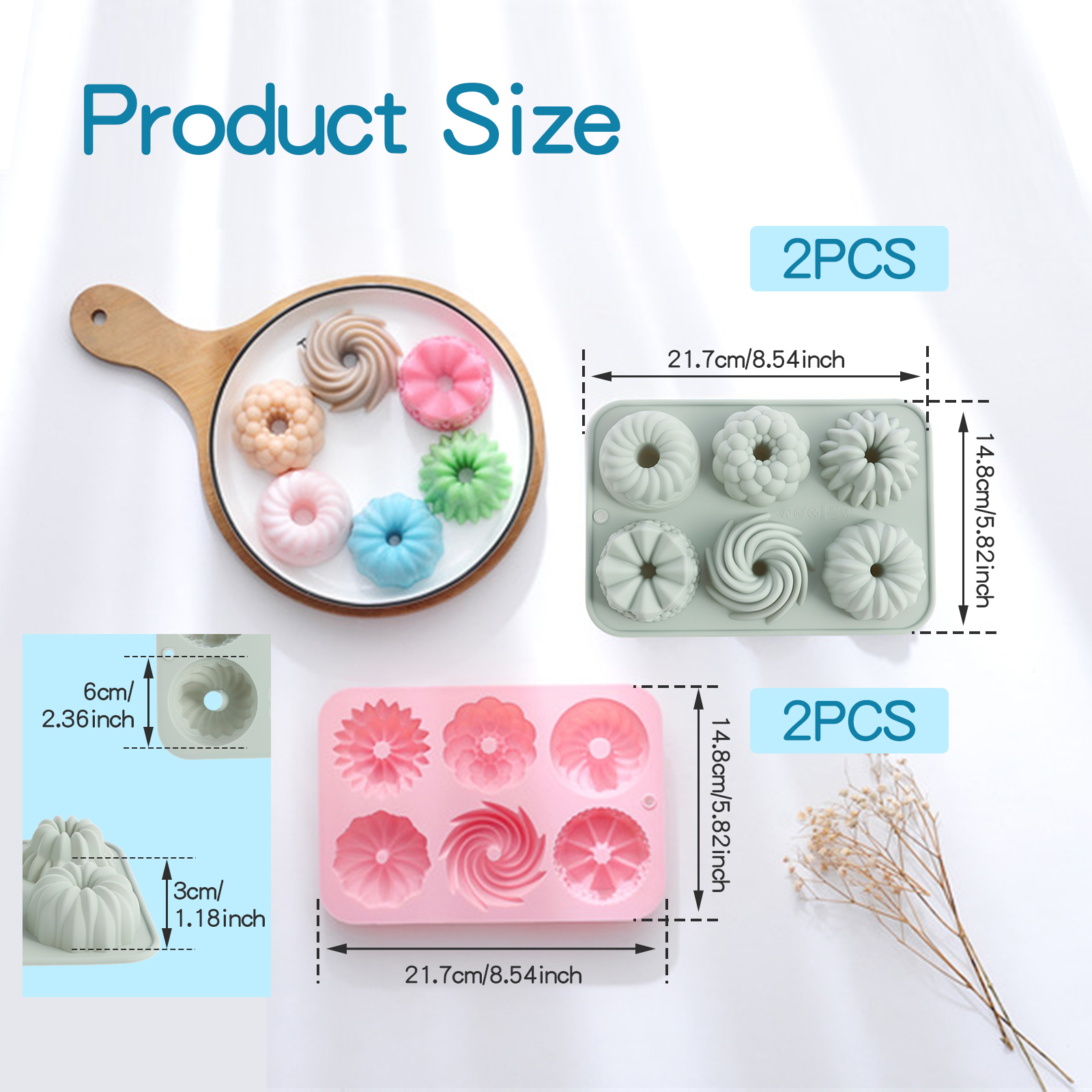 6-Cavity Silicone Fluted Tube  - Donut Mold Silicone incelemesi ve fiyatı