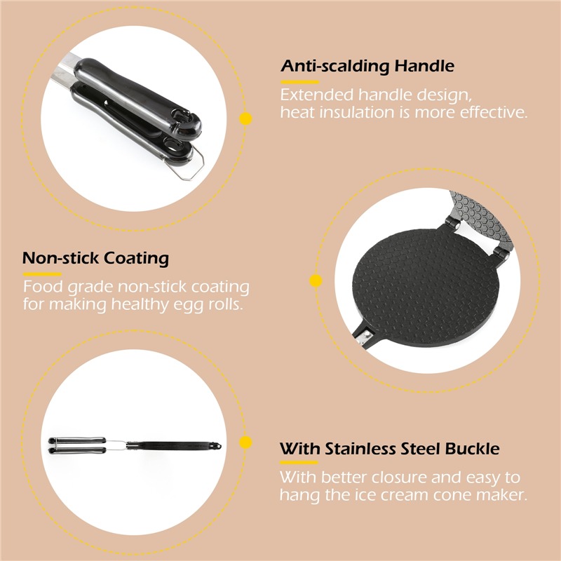 22cm Non-Stick Egg Roll Waffle - Egg Waffle Pan incelemesi ve fiyatı