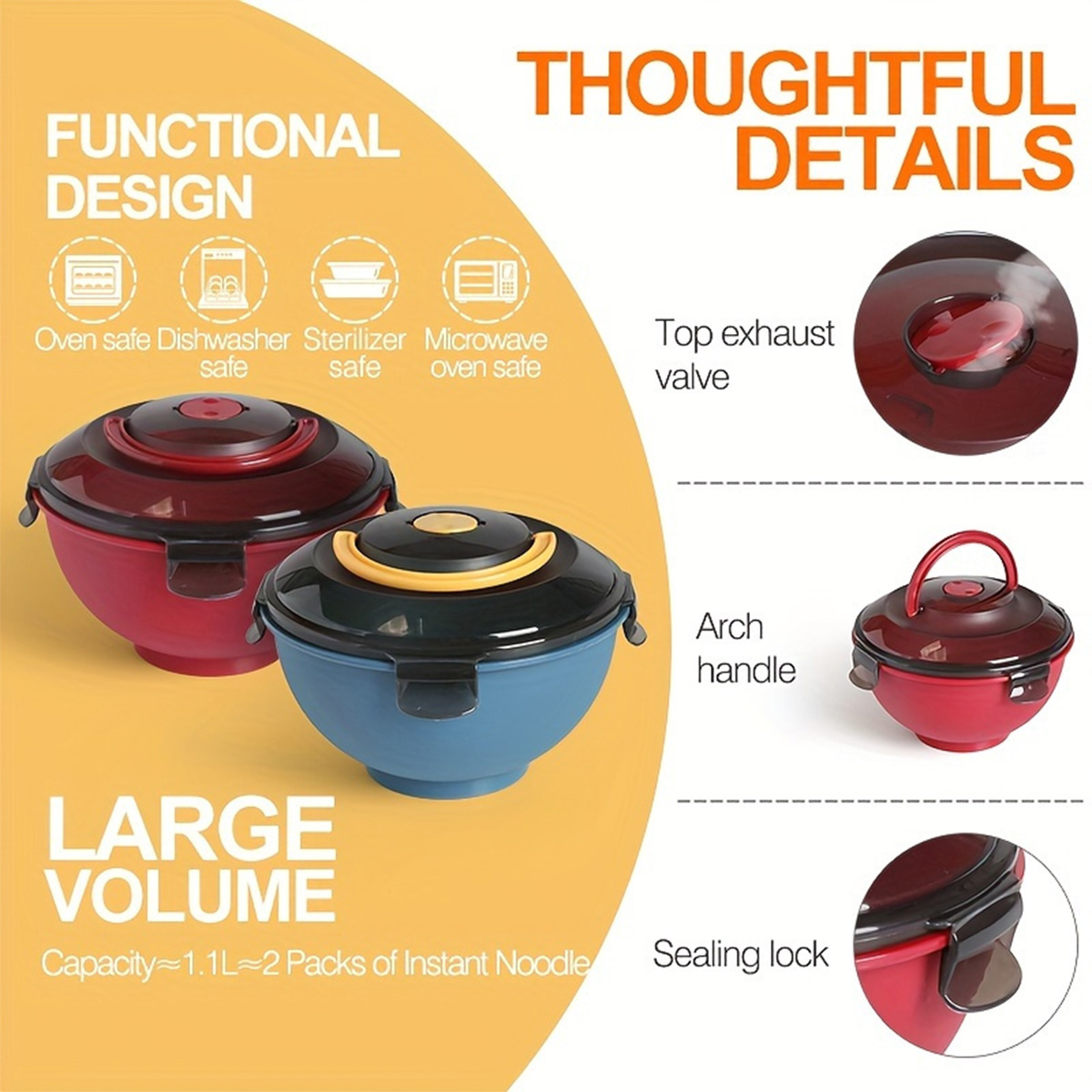 Portable Salad Noodle Soup Bow - Dim Sum Basket incelemesi ve fiyatı