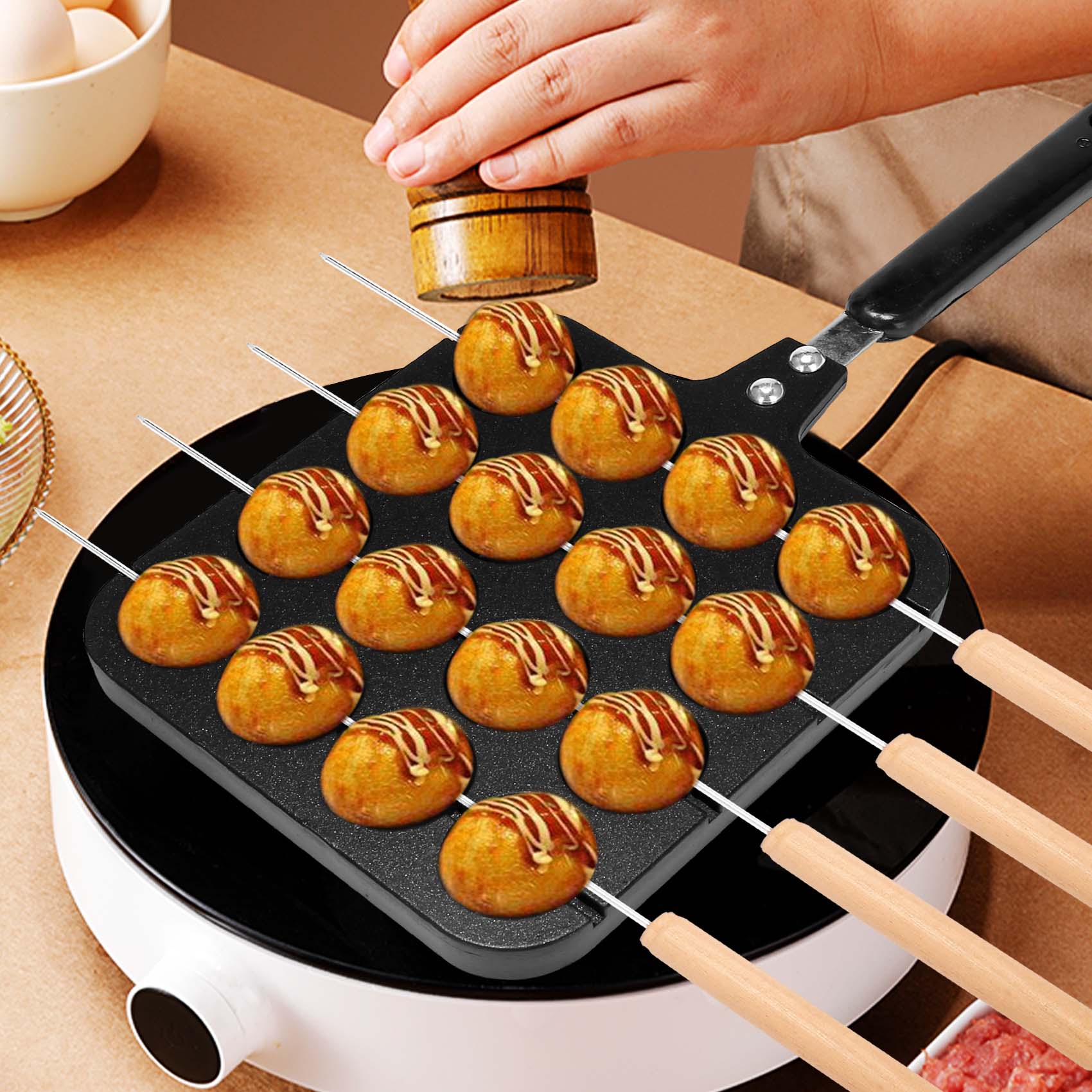 F-T 16 Holes Aluminum Takoyaki - Takoyaki Grill Plate incelemesi ve fiyatı