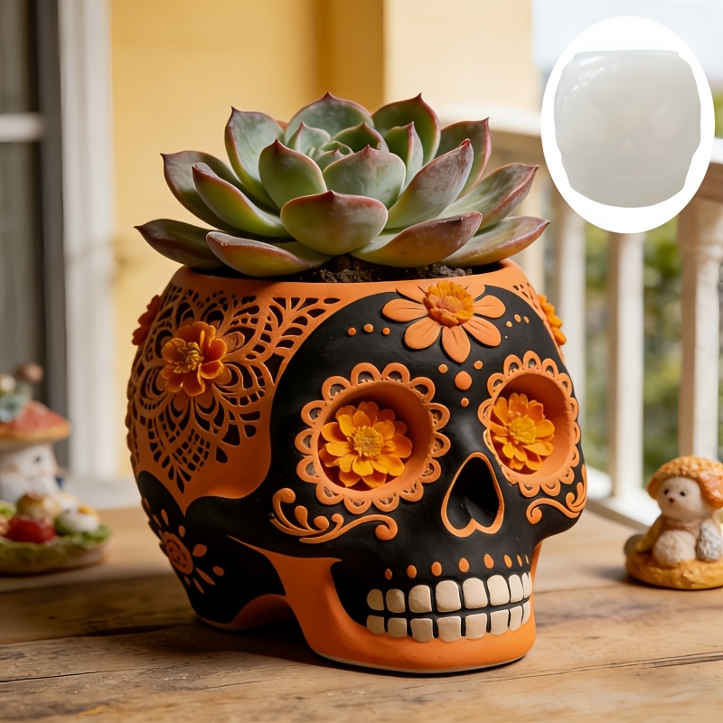 Flower relief skull succulent  - Potsticker Mold incelemesi ve fiyatı