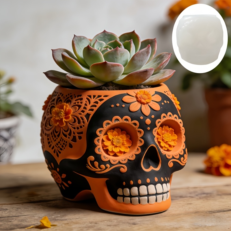 Flower relief skull succulent  - Potsticker Mold incelemesi ve fiyatı