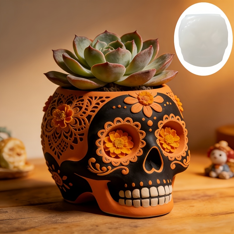 Flower relief skull succulent  - Potsticker Mold incelemesi ve fiyatı