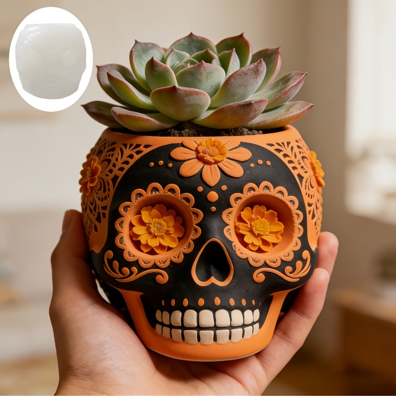Flower relief skull succulent  - Potsticker Mold incelemesi ve fiyatı