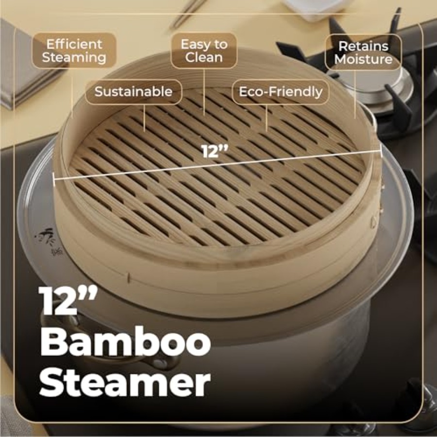 Bamboo Steamer Basket - 2-Tier - Bao Steamer Bamboo incelemesi ve fiyatı