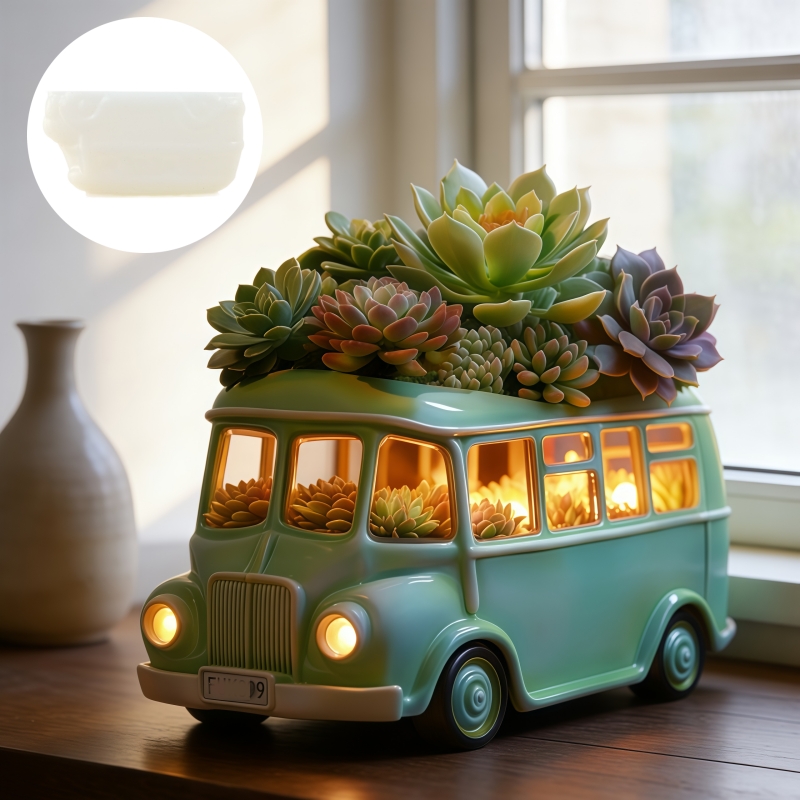 Bus succulent plant flowerpot  - Potsticker Mold incelemesi ve fiyatı