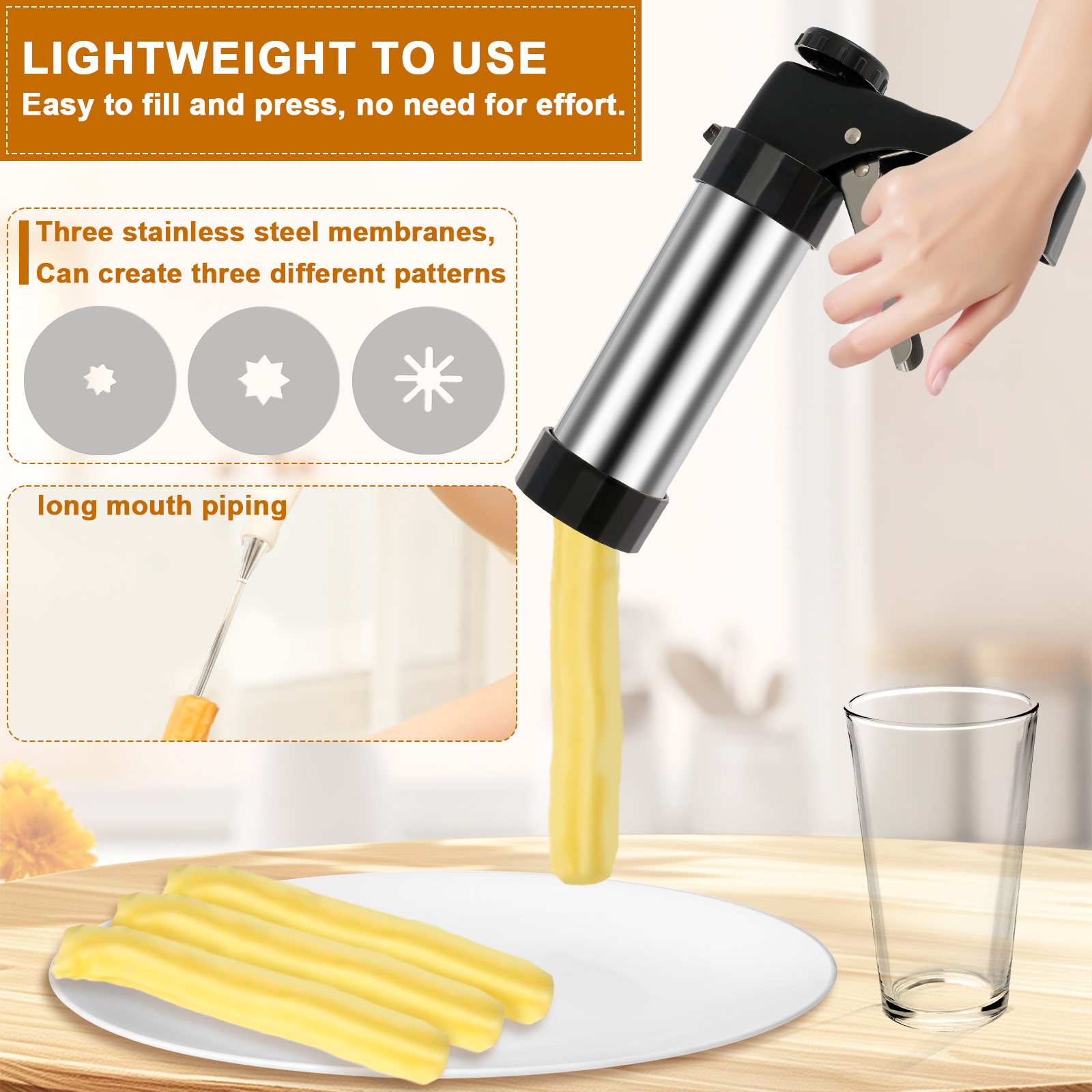 Cookie Press Gun Kit Stainless - Churros Maker Gun incelemesi ve fiyatı