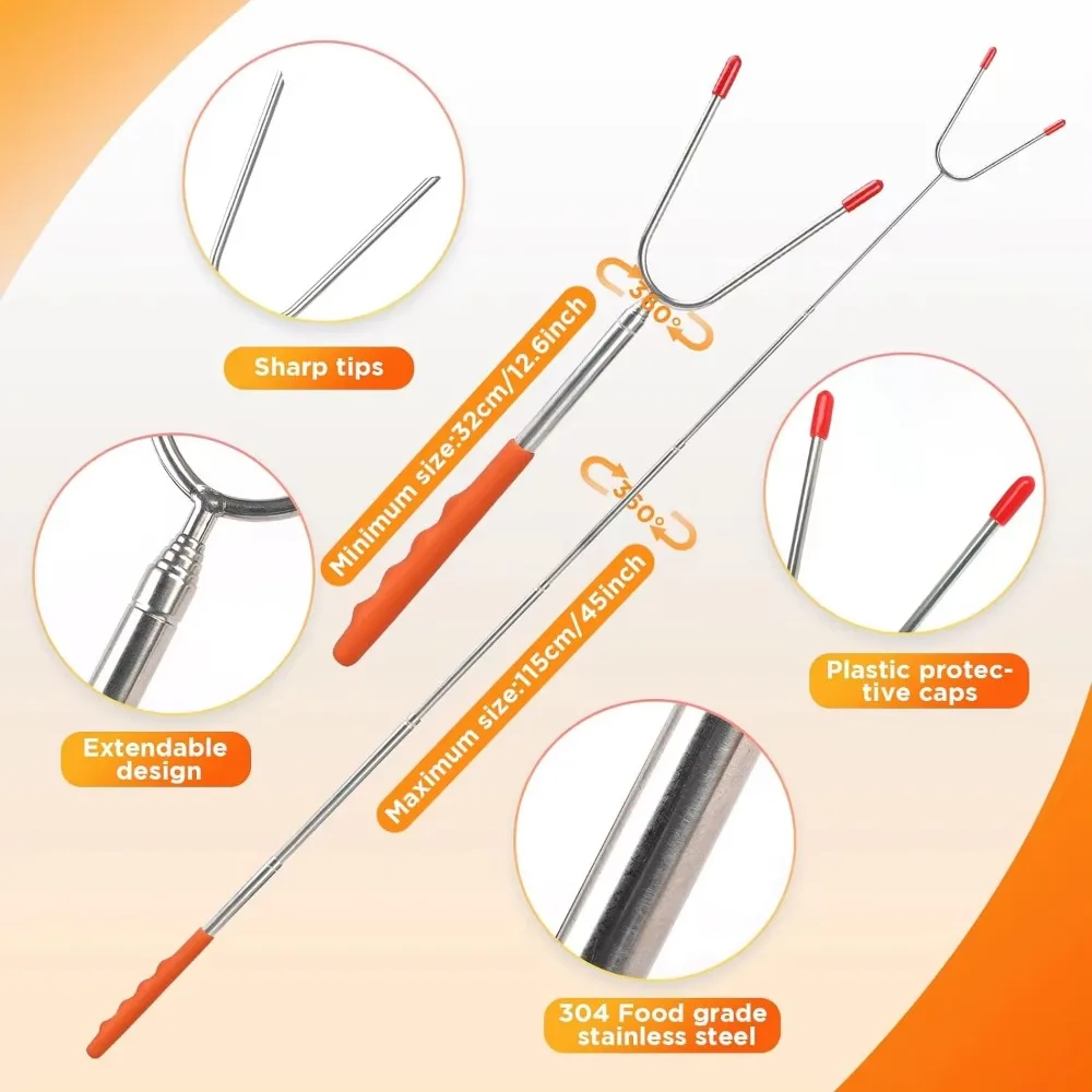 5/6/10pcs Telescopic BBQ Forks - Hot Dog Press incelemesi ve fiyatı