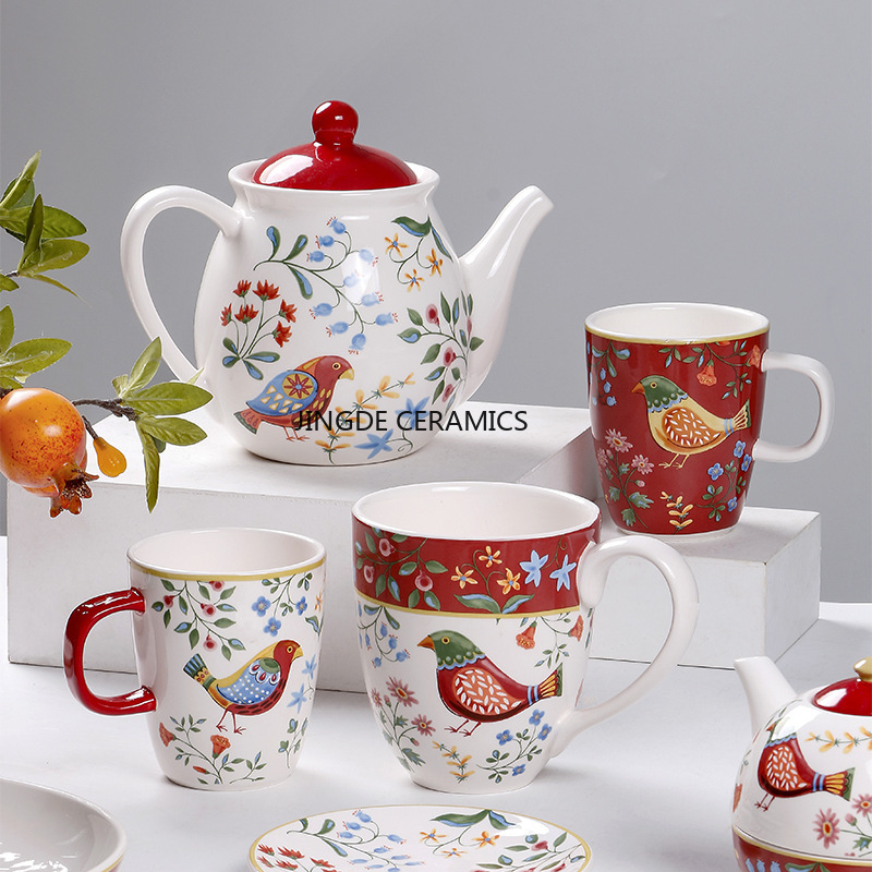 1pc European Ceramic Red Flowe - Dim Sum Basket incelemesi ve fiyatı