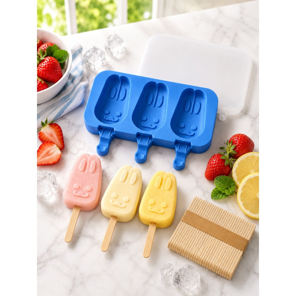 1pc 3-Cavity Silicone Popsicle - Bunny Cake Mold incelemesi ve fiyatı