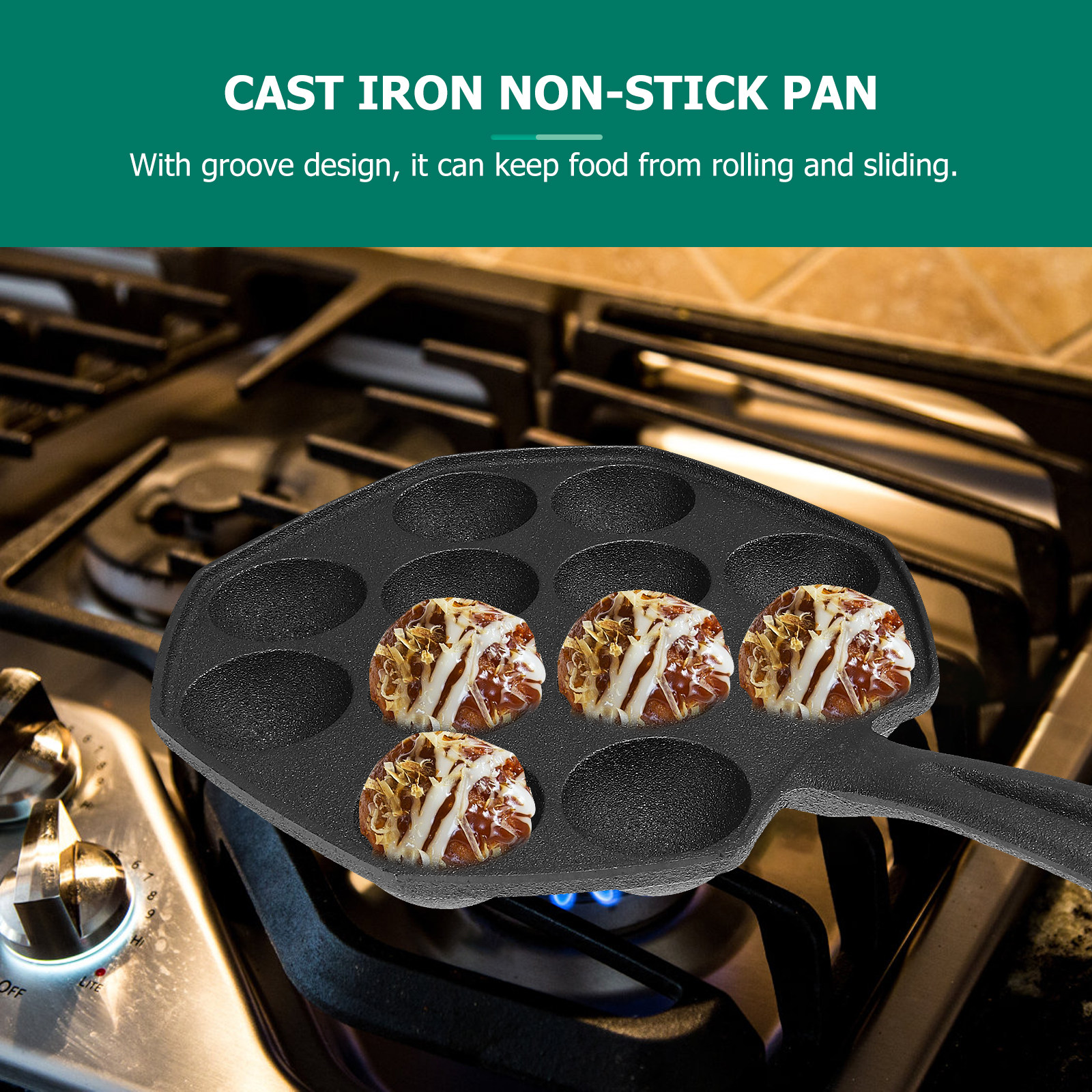 Takoyaki Pan 12 Molds Cast Iro - Takoyaki Grill Plate incelemesi ve fiyatı